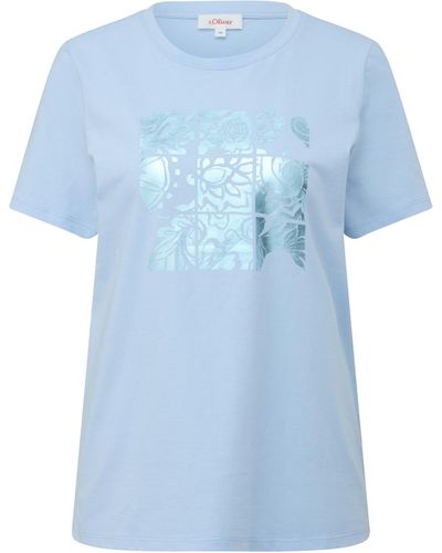 S.oliver 2151015 T-Shirt mit Folienprint - Blau