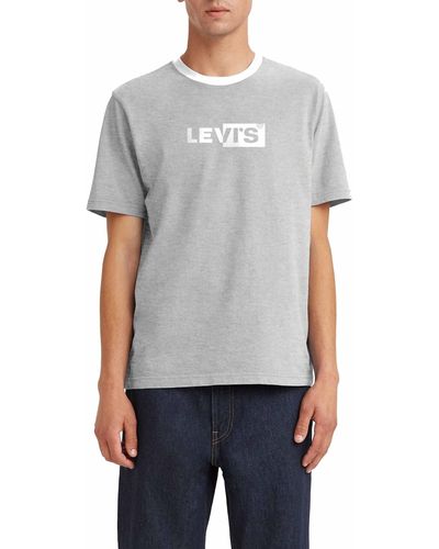 Levi's Ss Relaxed Fit Tee T-Shirt,Boxtab Midtone Heather Grey,S - Grau