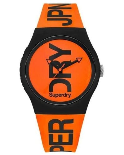 Superdry Analog Quarz Uhr mit Silikon Armband SYG189OB - Orange