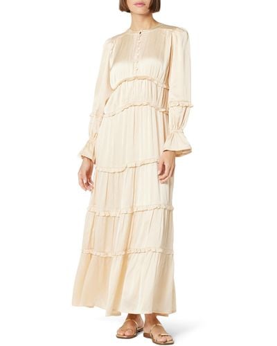The Drop Tiered Ruffle Maxi Dress By @withloveleena - Natural