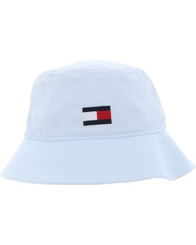 Tommy Hilfiger Big Flag Soft Bucket Chapeau S/M Bleu Shimmering - Blanc