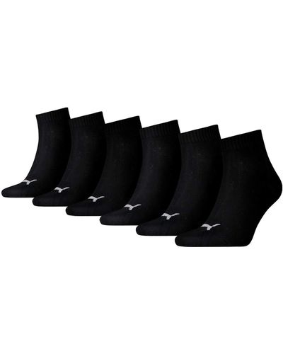 PUMA 6 pair Sneaker Quarter Socks s & Ladies In 3 Colours - Noir