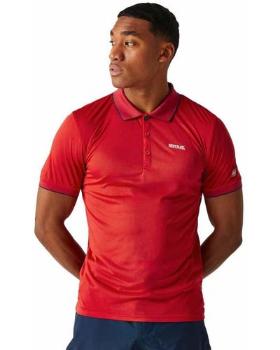 Regatta S Remex Ii Short Sleeve Quick Drying Polo Shirt - Red