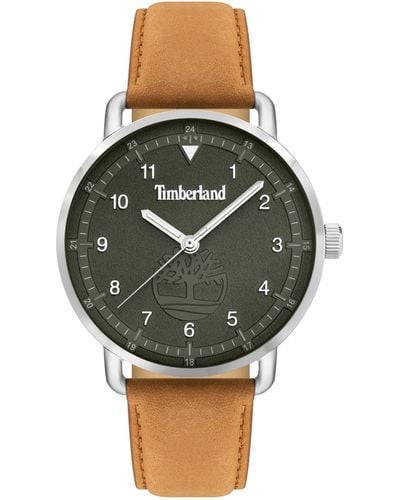 Timberland Reloj para Hombre Herren – Correa de Piel marrón – - Multicolor