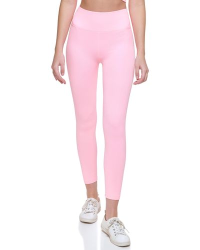 Calvin Klein Performance Thin Rib High Waist 7/8 Leggings - Pink