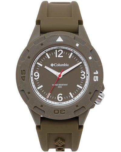 Columbia Trailhead Olive 3-hand Date Polycarbonate Case Olive Silicone Watch - Metallic