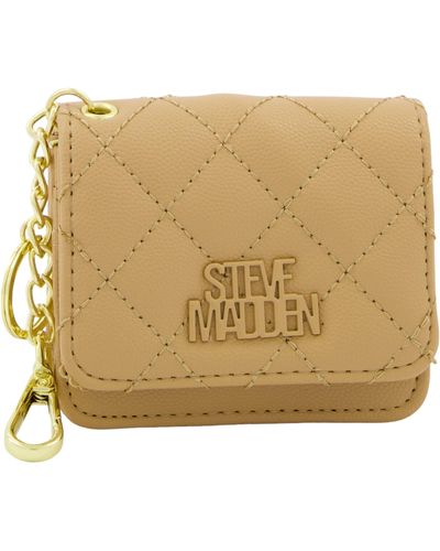 Steve Madden Bwren Flap Wallet With Keyring - Natural