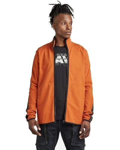 G-Star RAW Lichtgewicht Logo Tape Zip Through Sweatshirt T-shirts - Oranje