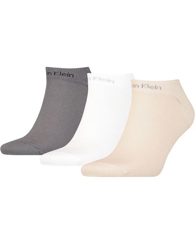 Calvin Klein No Cushion Liner Socks 3 Pack Sneaker - Grigio