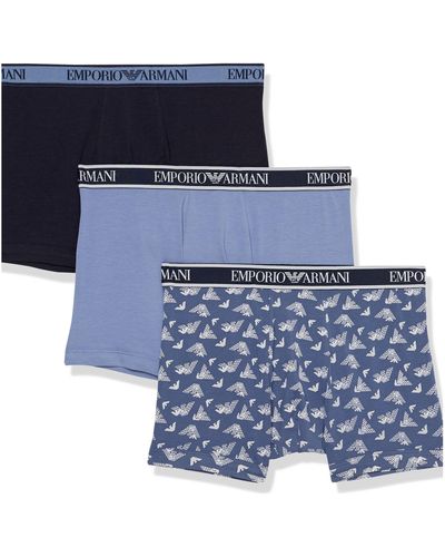 Emporio Armani Underwear 3-Pack Core Logoband Boxer - Bleu