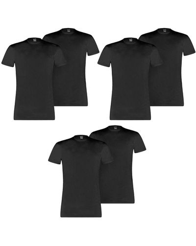 PUMA 6er Pack Rundhals T-Shirts Schwarz L