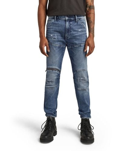 G-Star RAW 5620 3D Zip Knee Skinny Jeans da Uomo - Blu