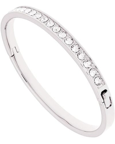Ted Baker Clemara Hinge Crystal Bangle Bracelet For Women - Small (silver/crystal) - White