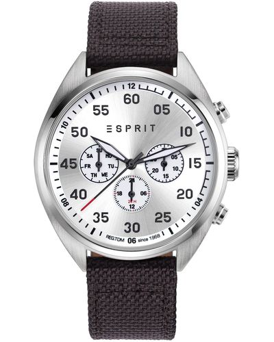 Esprit Multi Zifferblatt Quarz Uhr mit Leder Armband ES1L077L0015 in Grau |  Lyst DE