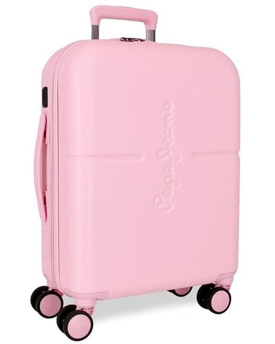 Pepe Jeans Highlight Maleta de Cabina Rosa 40x55x20 cms Rígida ABS Cierre TSA Integrado 37L 2,96 kgs 4 Ruedas Dobles Equipaje o by Joumma