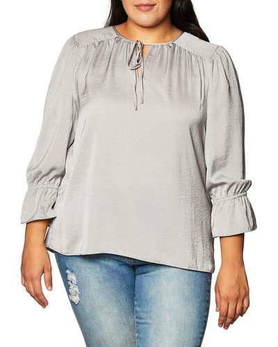 Lucky Brand Parachute Peasant Top - Gray