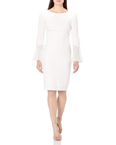 Calvin Klein Sheath Chiffon Bell Sleeves – 's Casual - White