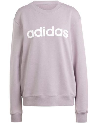 adidas Essentials Linear French Terry Sweatshirt - Paars