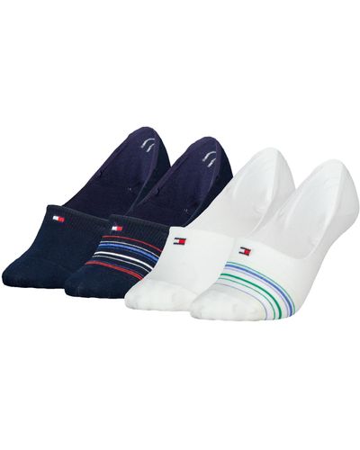 Tommy Hilfiger Rib Stripe Lurex Footie Socks - Blue