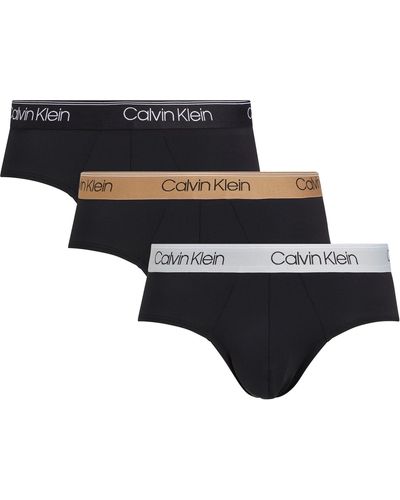 Calvin Klein Pour des s Lot de 3 Culottes Extensibles en Microfibre - Noir