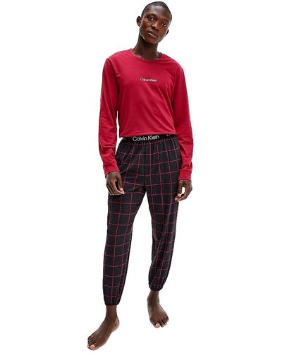 Calvin Klein L/s JOGGER Set Pyjama - Red