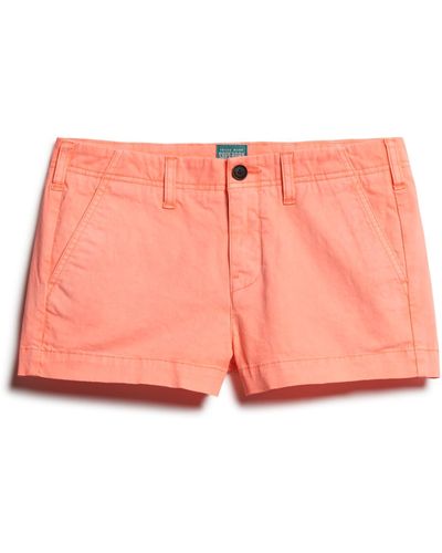 Superdry Chino Hot Shorts Neonrot 38 - Pink