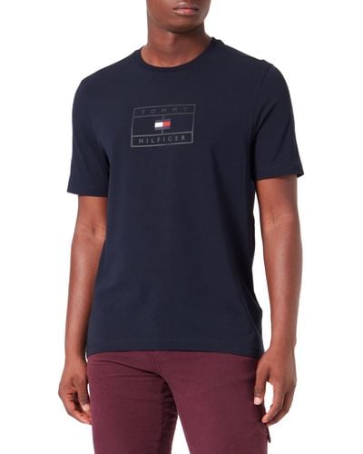 Tommy Hilfiger T-Shirt Kurzarm Big Graphic S/S Tee Rundhalsausschnitt - Blau