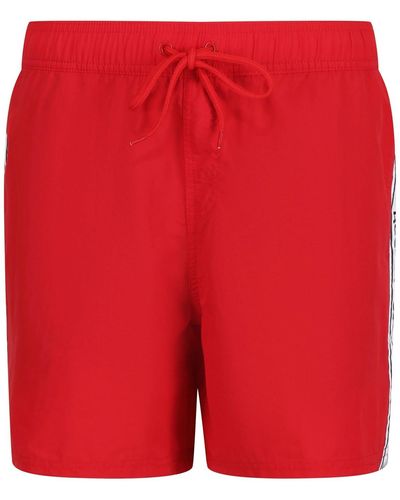 Reebok S Swim Trunks In Red With Side Taping
