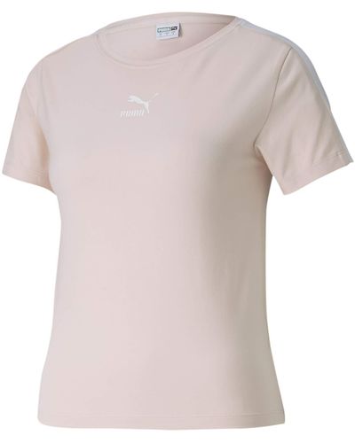 PUMA Classics Tight T-Shirt Altrosa - Mehrfarbig