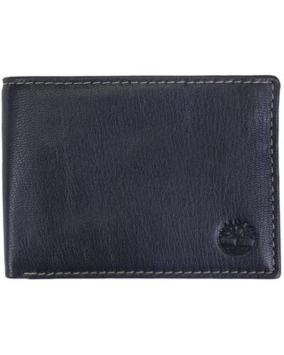 Timberland Leather RFID Blocking Passcase Security Wallet Falt-Brieftasche - Blau