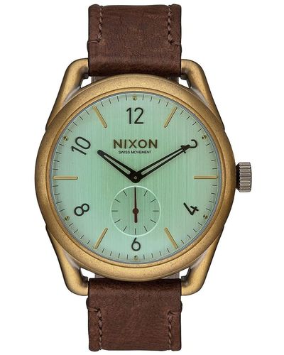 Nixon C39 Analogue Swiss Quartz Watch With Leather Bracelet A4592223 - Brown