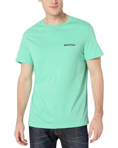 Nautica Short Sleeve Solid Crew Neck T-shirt T Shirt - Grün