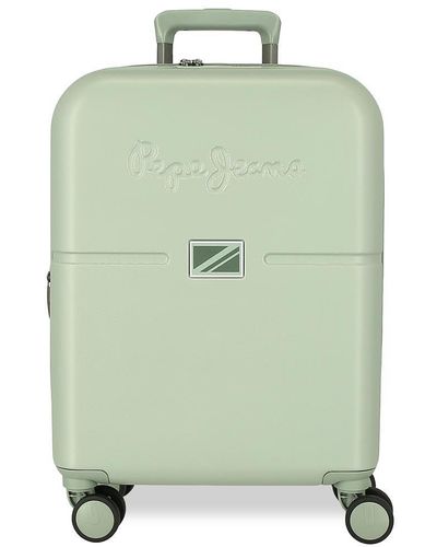 Pepe Jeans Accent Cabin Suitcase Black 40x55x20 Cm Rigid Abs Closure Tsa Integrated 37l 2.9 Kg 4 Double Wheels Hand Luggage By Joumma Bags - Green