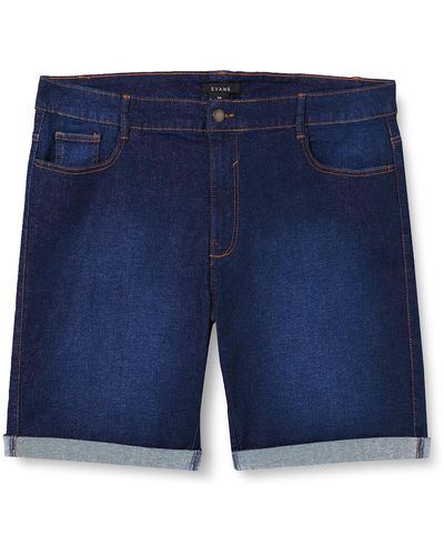 Evans Plus Size Denim Short Tup Jeans - Blau