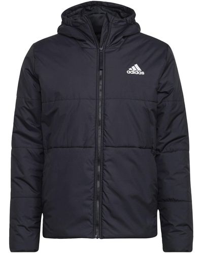 adidas Bsc 3-strepen Hooded Insulated Jacket Jacket Jacket - Blauw