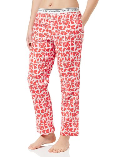 Calvin Klein Pantaloni del Pigiama Donna Lunghi Sleep Pant - Rosso