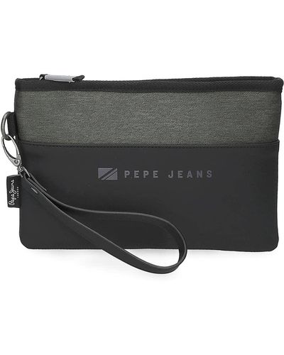 Pepe Jeans Borsa Jarvis Verde 25x16x1 cm Poliestere con dettagli in Pelle Sintetica - Nero