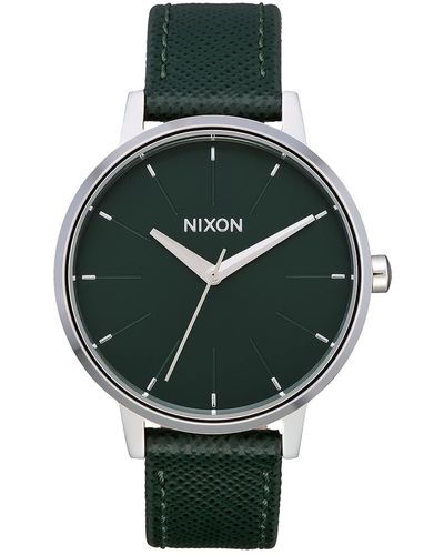 Nixon Kensington Stainless Steel Watch With Leather Band - Green