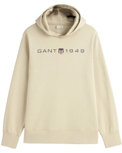 GANT Printed Graphic Hoodie Hooded Sweatshirt - Natural