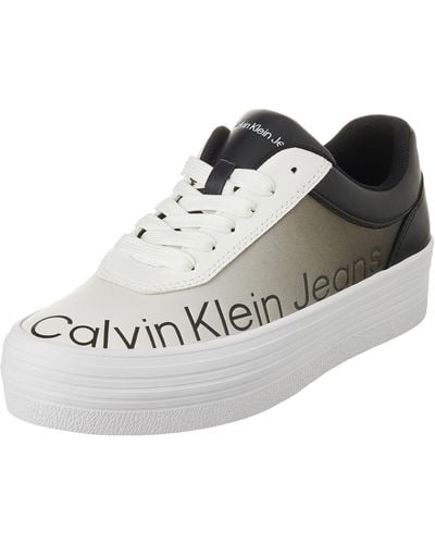 Calvin Klein Bold Vulc Flatf Low LTH in Sat Sneaker - Mettallic