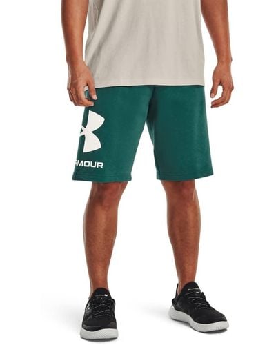 Under Armour Rival Big Logo Fleece Shorts - Green