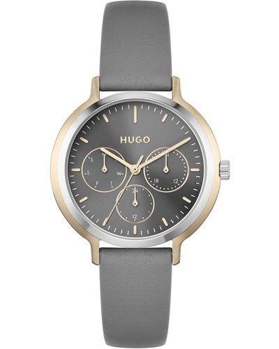 HUGO #edgy 38mm Quartz Multifunction Watch | Water Resistant | Premium - Grey