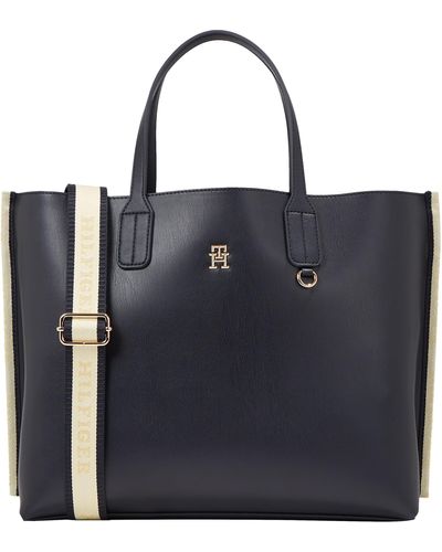 Tommy Hilfiger Iconische Tommy Satchel Tote Voor - Blauw