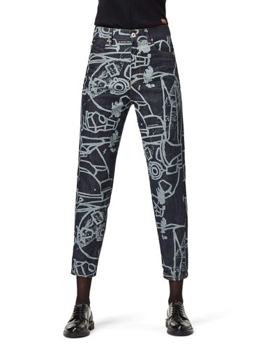 G-Star RAW Janeh Ultra High Mom Ankle Jeans para Mujer - Azul