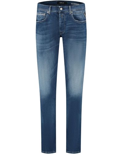Replay Jeans Grover Straight-Fit mit Super Stretch - Blau