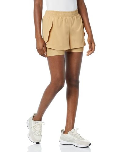 Amazon Essentials Stretch Woven Double Layered Running Short - Natural