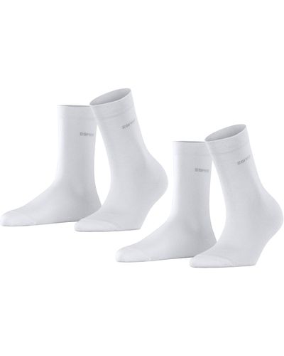 Esprit Socken Basic Easy 2-Pack W SO Baumwolle einfarbig 1 Paar - Weiß