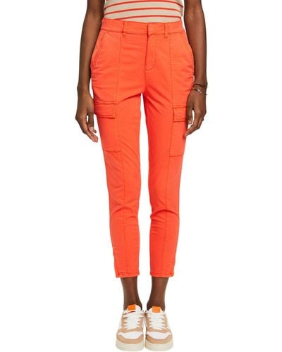 Esprit Cargohose mit mittelhohem Bund - Orange