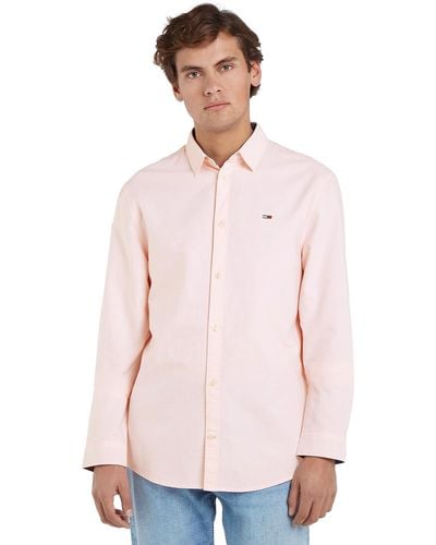 Tommy Hilfiger Tommy Jeans Chemise Classic Oxford Shirt ches Longues - Rose