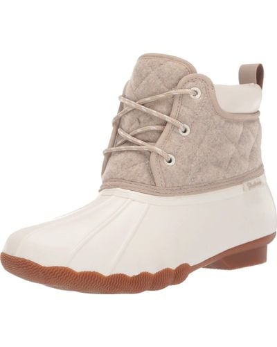 Skechers Pond-lil Puddles-mid Quilted Lace Up Duck Boot With Waterproof Outsole Rain - Bruin